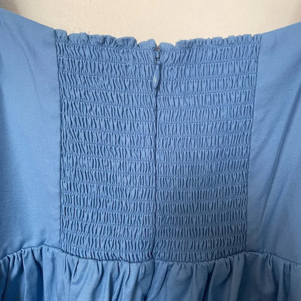 Reformation Michaela Mini Dress in Azure - Size 6 - Picture 4 of 8